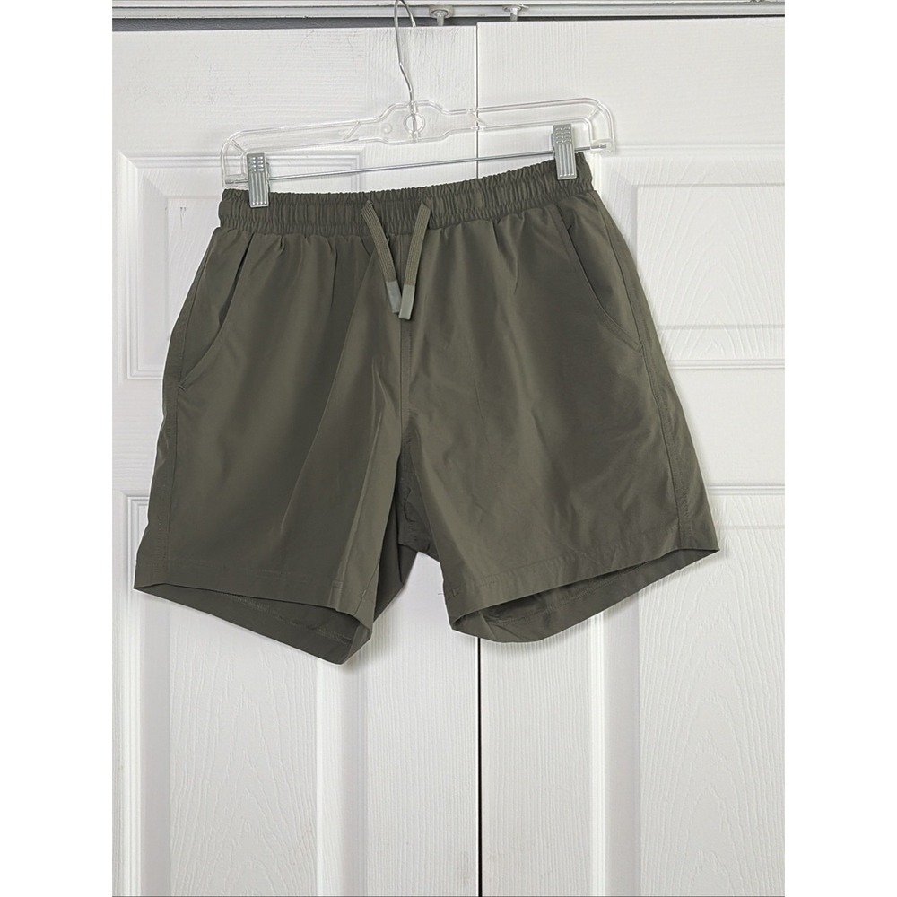 Bearbottom Stretch Swim Shorts Mens Size S Olive Green 5.5" Inseam Lined Nylon
